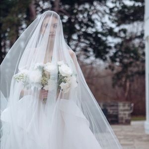Cathedral Length Wedding Veil with Blusher